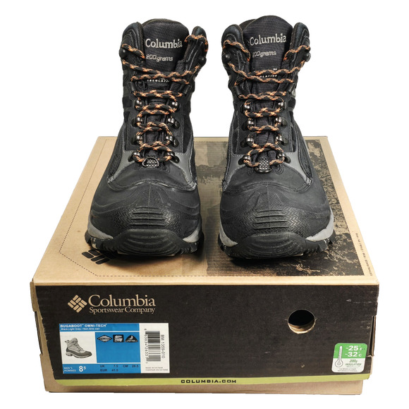 Columbia Omni-Tech Bugaboot Mens Size 8.5 Insulated Hike Work Boots Black Gray - Picture 1 of 15